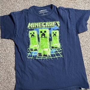 Kids Minecraft Creeper Graphic T-Shirt | Navy | Gamer Tee